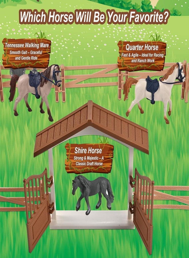 GOLDGE Horse Stable Playset - Horse Toys, Pretend Play with Rider, Fence, Wash Area, Animal Figures, Gifts for Girls & Boys 3-12 - Image 5
